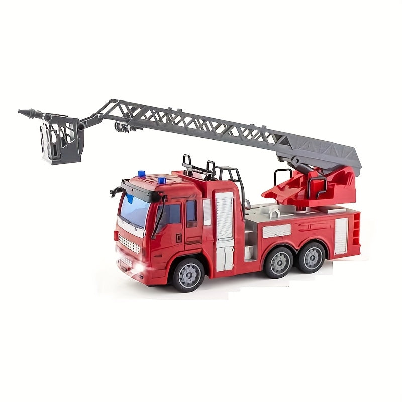 Remote Control Fire Truck & Ambulance Toy - Realistic Firefighter Vehicle with Lifting Platform, Firefighting Tools, Siren & Flashing Lights - Battery-Powered with USB, Remote Control Fire Truck, Ambulance Toy, Firefighter Ve Oremma