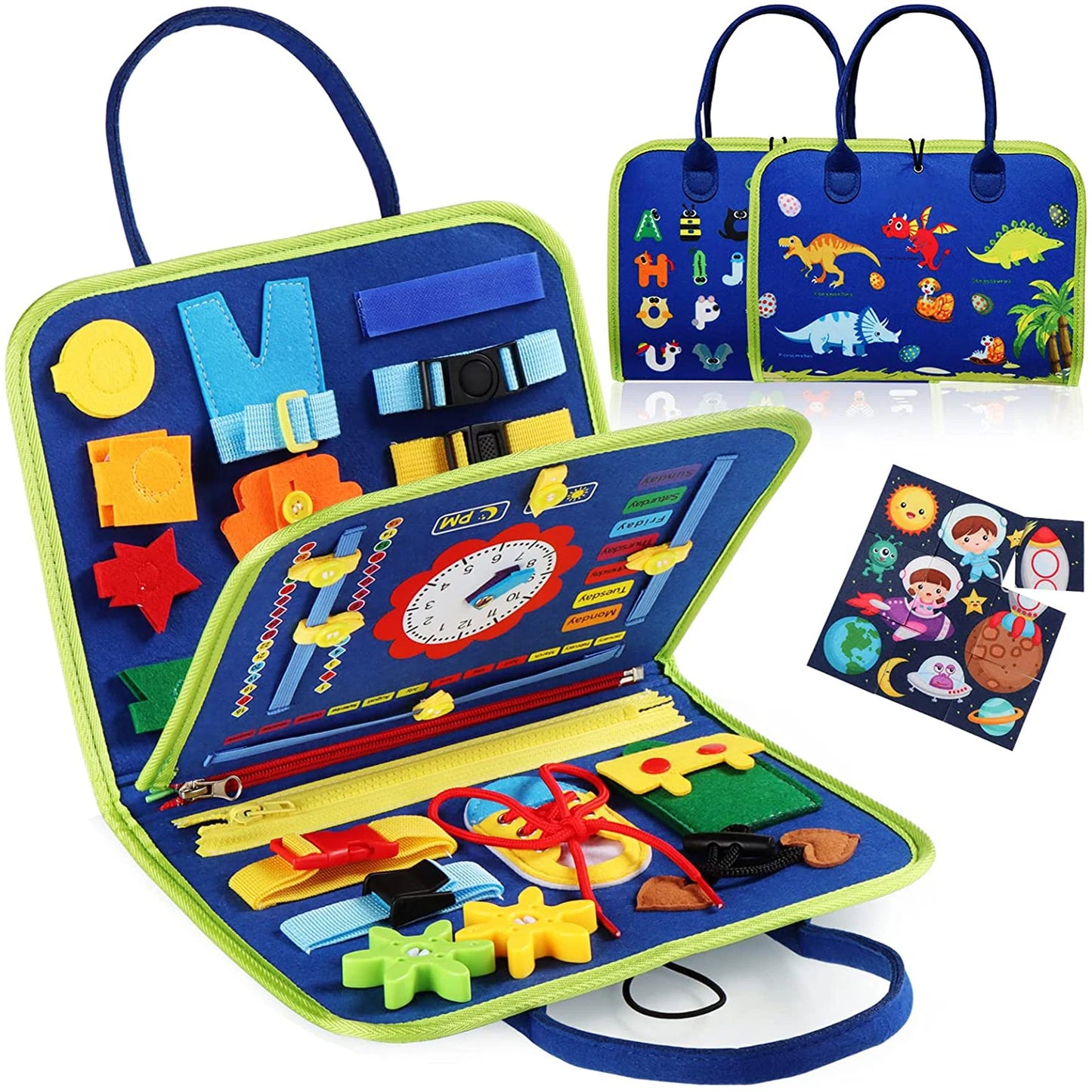 Montessori Toddler Busy Board Educational Activity for Basic Dress Motor Skills Baby Learning Toys for Travel Oremma