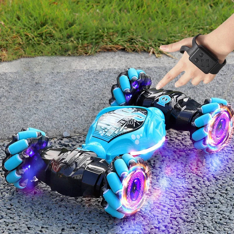 4WD RC Drift Car with Dual Control - 2.4G Gesture & Radio Remote, Music LED Lights, 360° Rotating Climbing Toy Gift Oremma