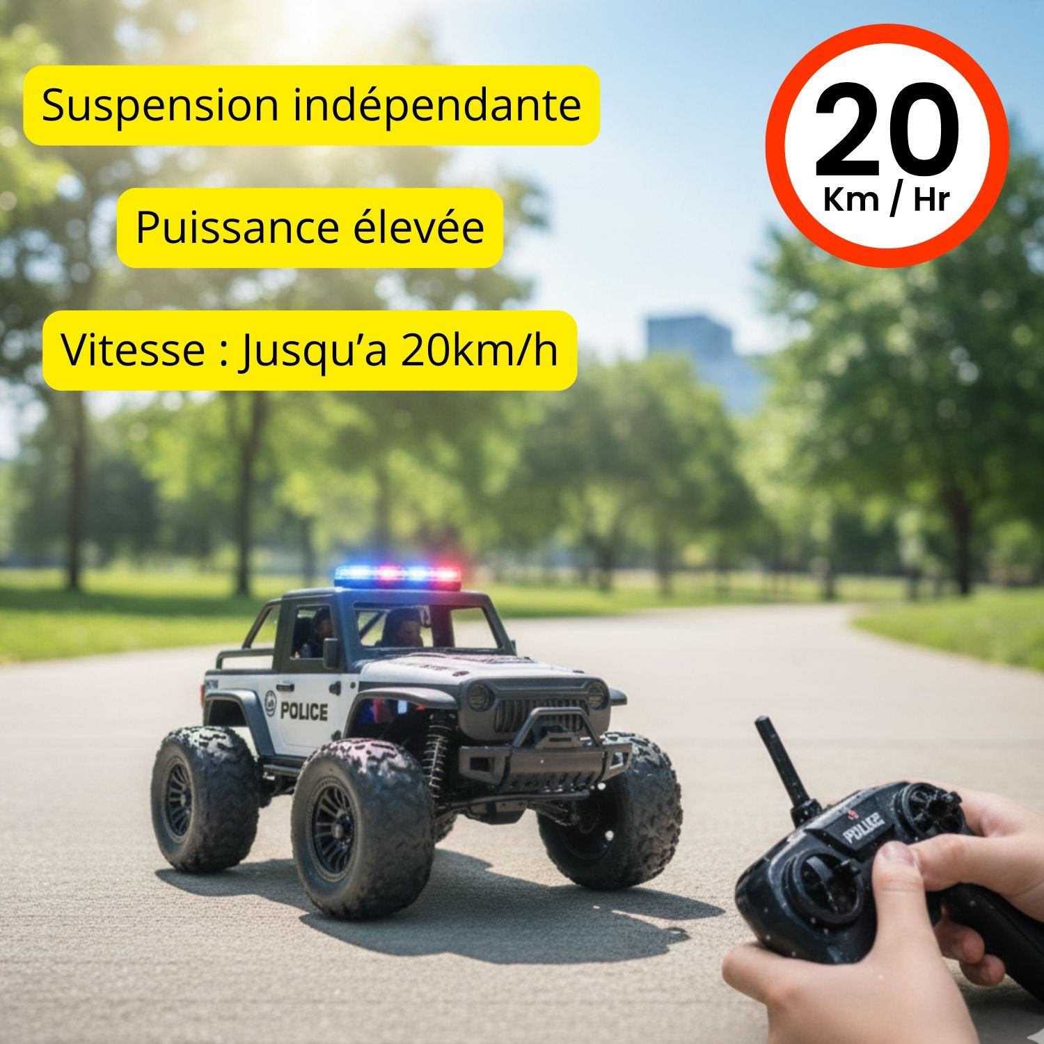Voiture télécommandée police 4*4 Oremma